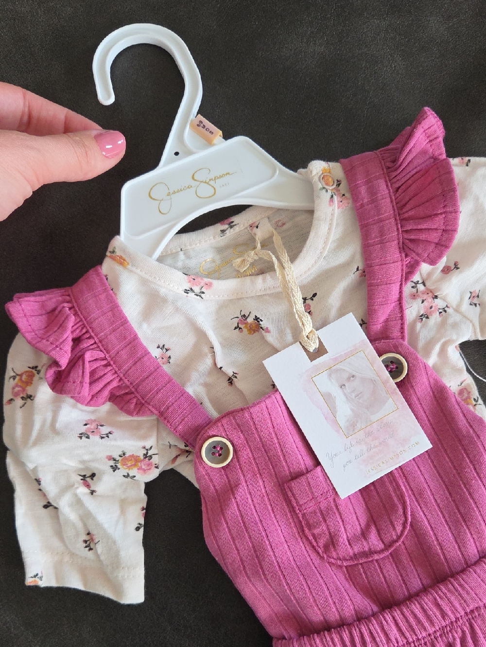 NWT Pink Ribbed Overalls - Picture 5 of 5